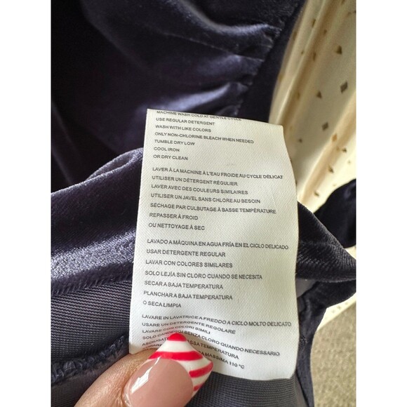 Gigi Parker Velvet Ruched Long Sleeve Sexy Stretch Bodycon Faux Wrap Dress S - Picture 8 of 8